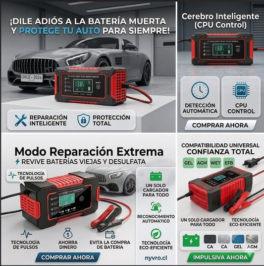 CARGADOR REPARADOR DE BATERIAS PARA AUTO